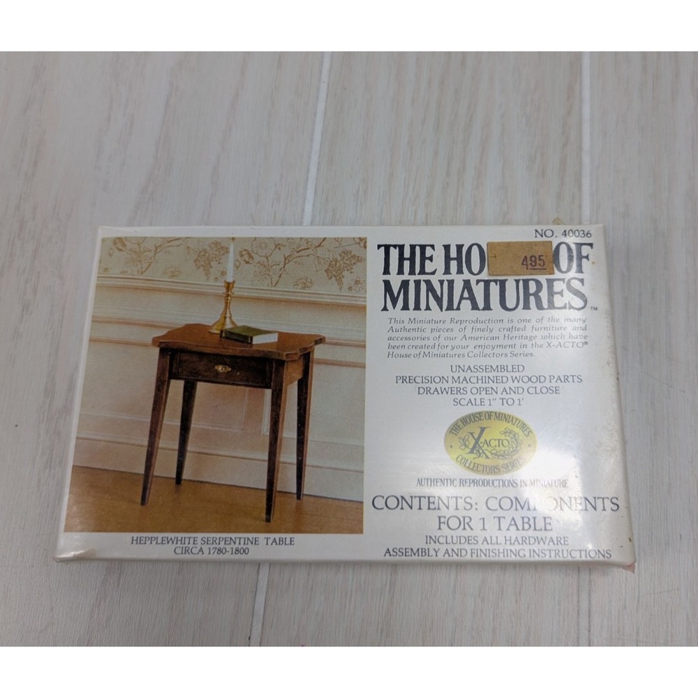 House of Miniatures Vintage Dollhouse Furniture Kit Wood Serpentine table